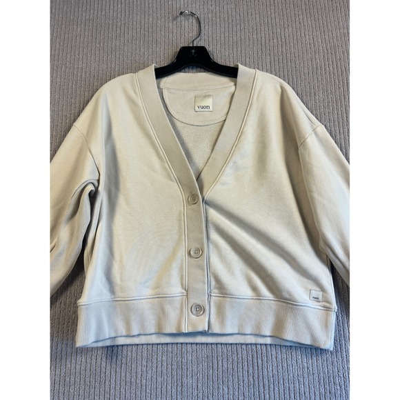 Vuori Sweaters - Vuori Restore Cardigan Womens M or S Cream Button Front V-Neck Sweatshirt